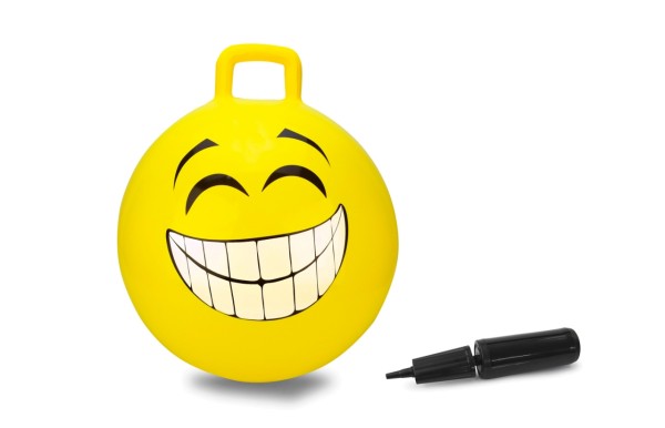 Hüpfball Smile gelb mit Luftpumpe