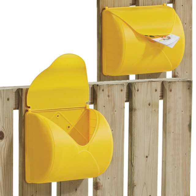 Briefkasten für Spielturm Spielhaus Postkasten Baumhaus gelb grün Post 