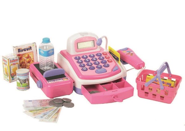 Elektronische Spielzeugkasse mit Scanner Rosa